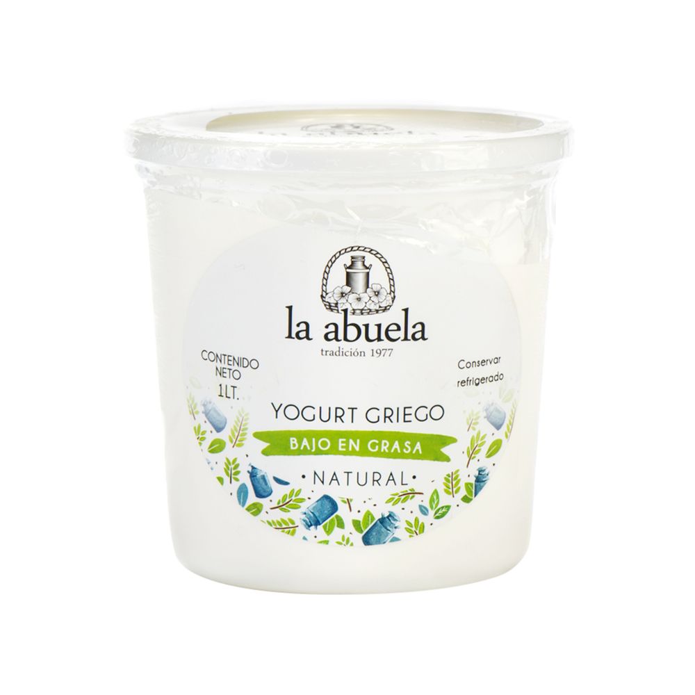 Yogurt Griego Bajo en Grasa Natural La Abuela 1 L florayfauna