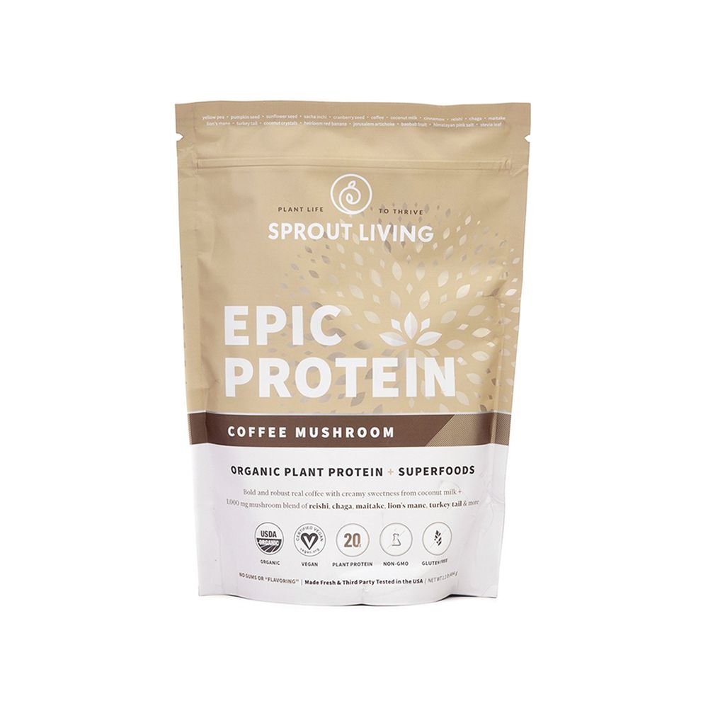 Proteína Vegana Epic Vegana sin Gluten de Café y Champiñones Sprout Living 1.1 lb florayfauna